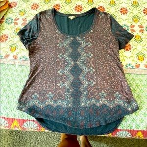 Lucky brand boho scoop neck shirt